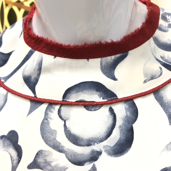 FENDI Gray & Red Floral Silk Dress 6 - Picture 4 of 8